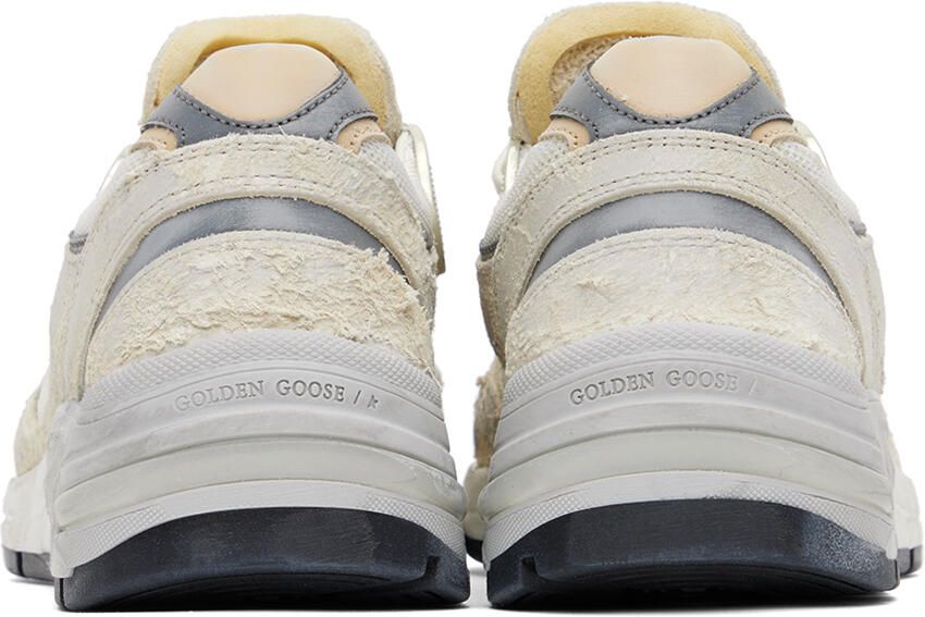 Golden Goose White & Silver Dad-Star Sneakers