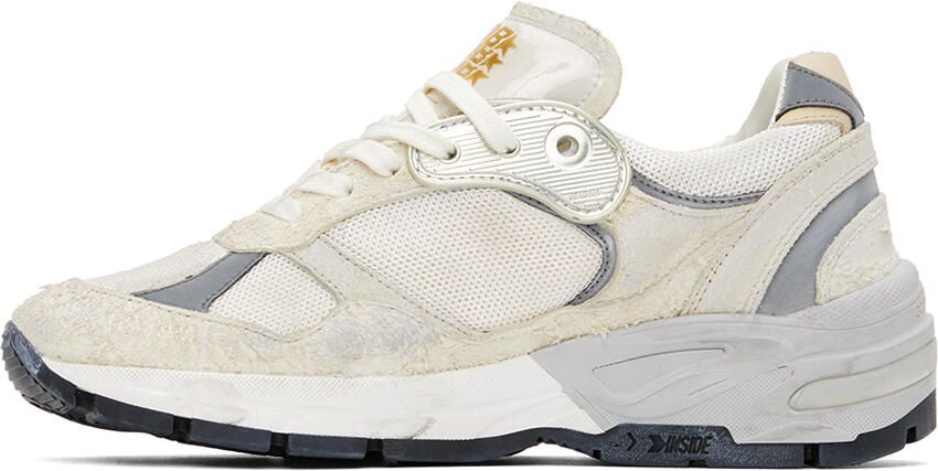 Golden Goose White & Silver Dad-Star Sneakers - Picture 3