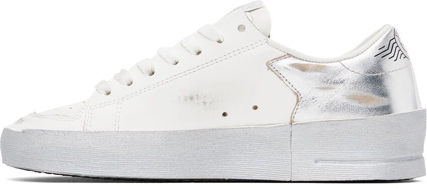 Golden Goose White & Silver Stardan Sneakers - Picture 3
