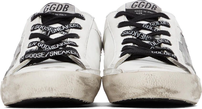Golden Goose White & Silver Super-Star Classic Sneakers - Picture 3