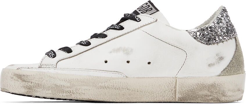Golden Goose White & Silver Super-Star Classic Sneakers - Picture 4