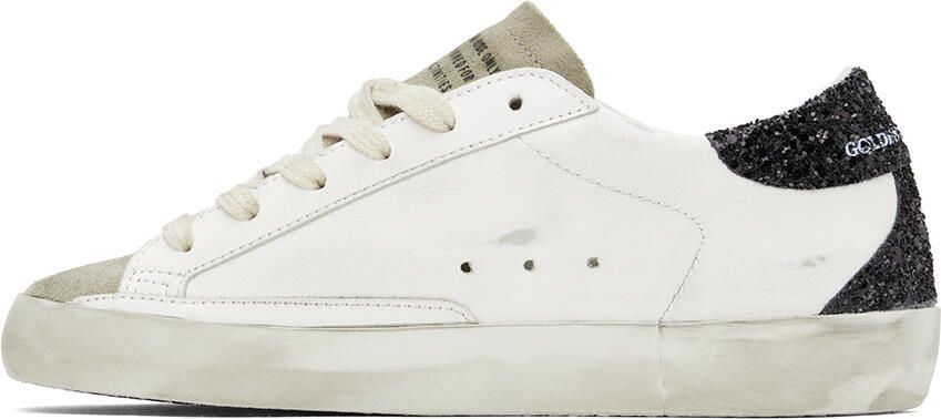 Golden Goose White & Taupe Super-Star Sneakers - Picture 3