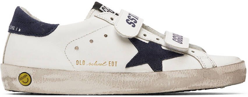 Golden Goose Kids White & Navy Old School Sneakers