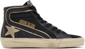Golden Goose SSENSE Exclusive Black & Gold Slide Sneakers