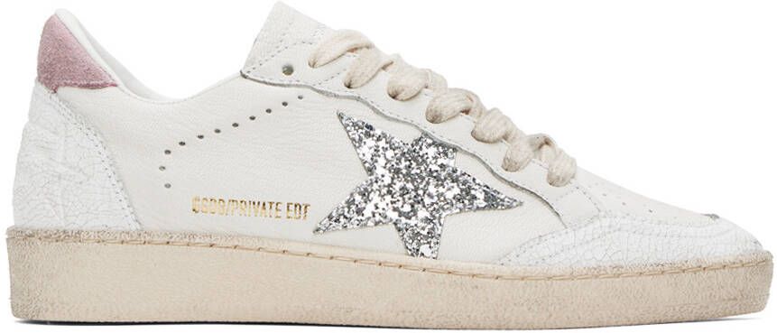 Golden Goose SSENSE Exclusive White & Beige Limited Edition Ballstar Sneakers