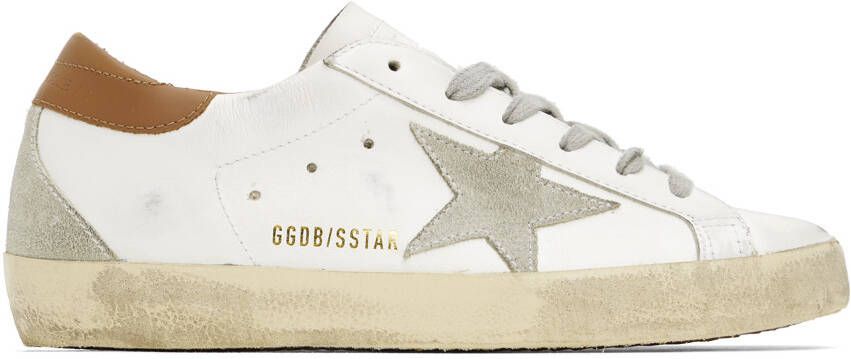 Golden Goose SSENSE Exclusive White & Brown Super-Star Classic Sneakers