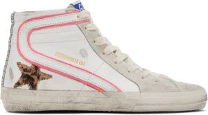 Golden Goose SSENSE Exclusive White & Gray Slide Sneakers