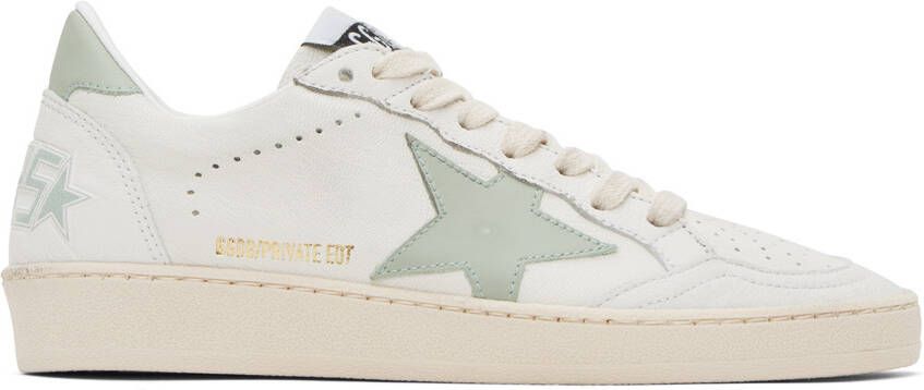 Golden Goose SSENSE Exclusive White & Green Ball Star Sneakers