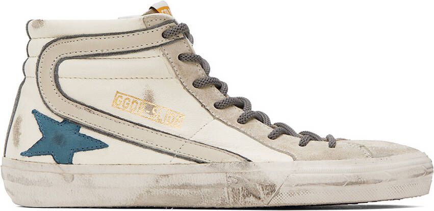 Golden Goose White & Gray Slide Classic Sneakers