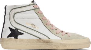 Golden Goose White & Grey Slide Sneakers