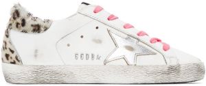 Golden Goose White & Leopard Superstar Sneakers