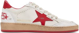 Golden Goose White & Red Ball Star Sneakers