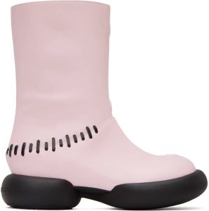 Grape Pink Detachable Bow Boots