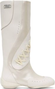 Grape White Sport Lace-up Boots