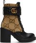 Gucci Beige & Black GG Marmont Ankle Boots - Thumbnail 1