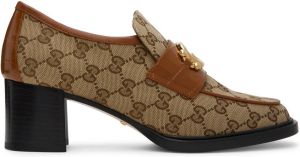 Gucci Beige & Brown GG Loafers