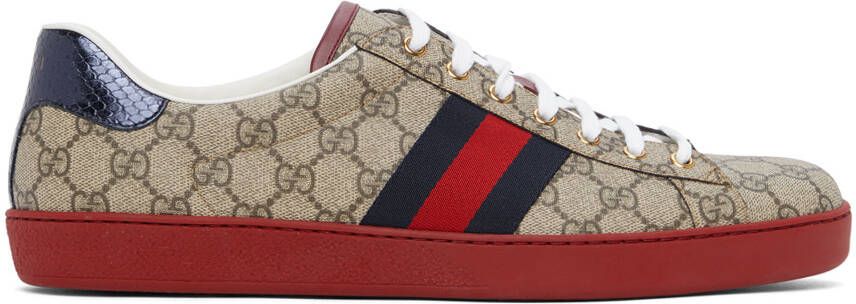 Gucci Beige GG Supreme New Ace Sneakers