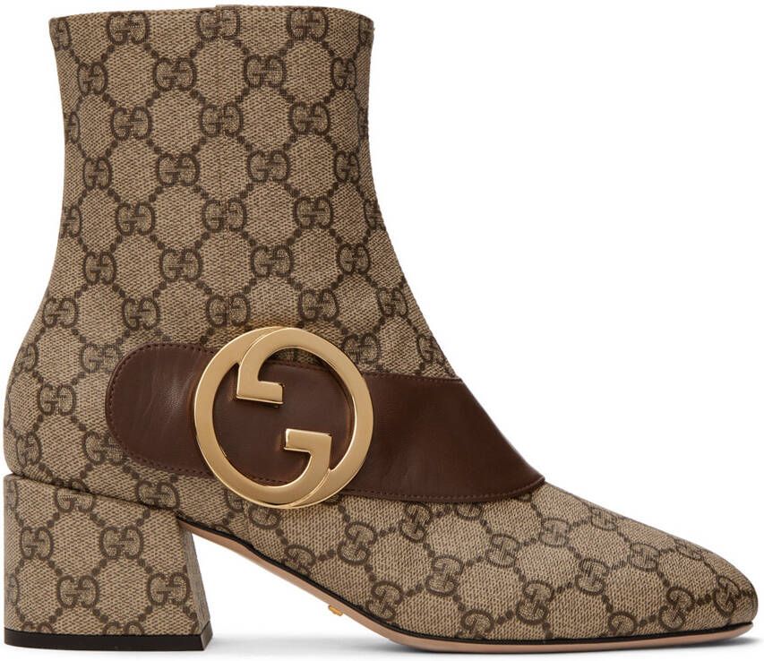 Gucci Beige Interlocking G Blondie Boots