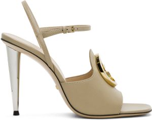 Gucci Beige Leather Heeled Sandals