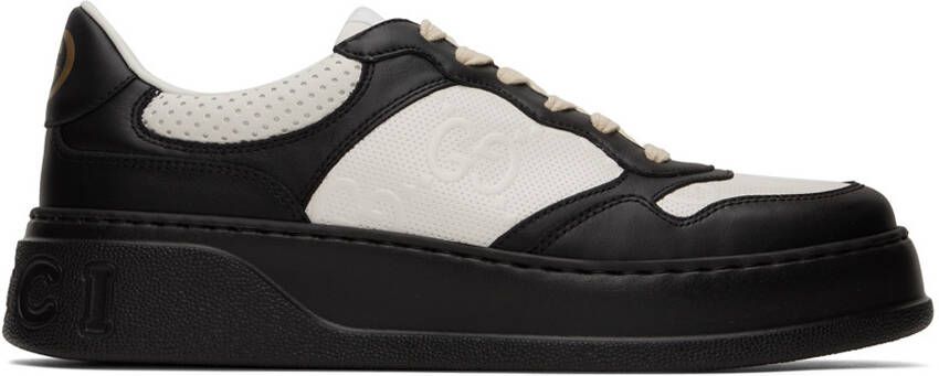 Gucci Black & White Embossed Sneakers