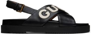 Gucci Black & White Slingback Sandals