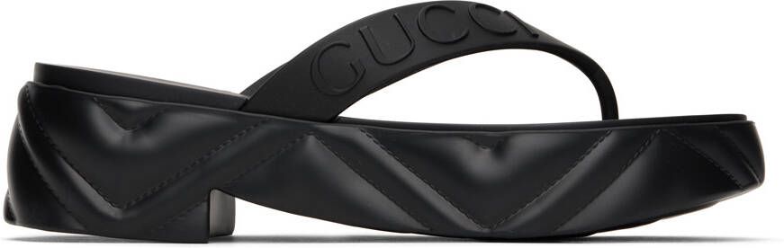 Gucci Black Thong Platform Sandals
