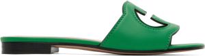 Gucci Green Interlocking G Cutout Sandals