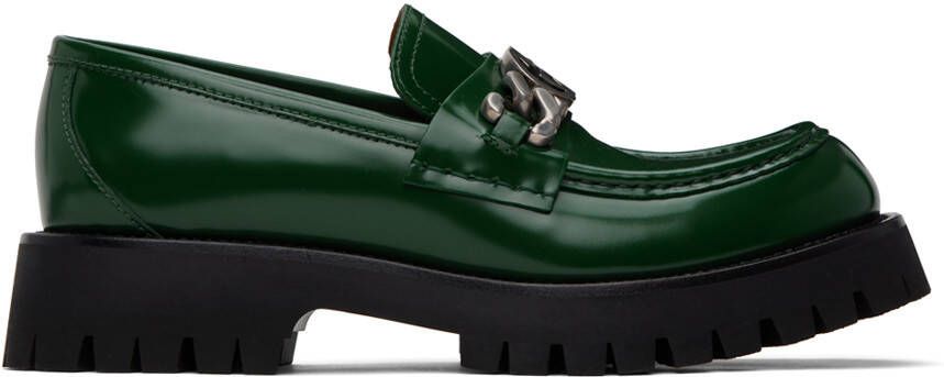 Gucci Green Interlocking G Loafers
