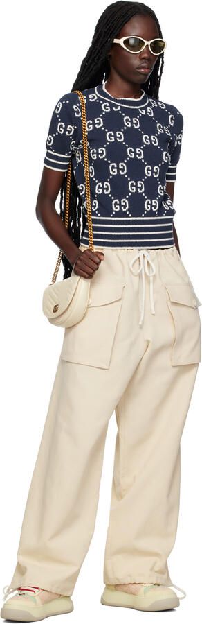 Gucci Beige & Pink Screener Sneakers - Picture 4