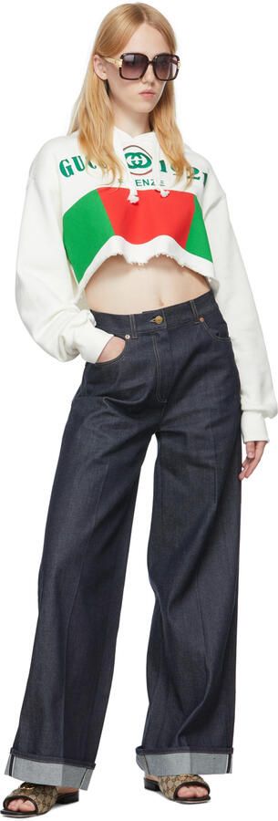 Gucci Beige GG Matelassé Flat Sandals - Picture 2