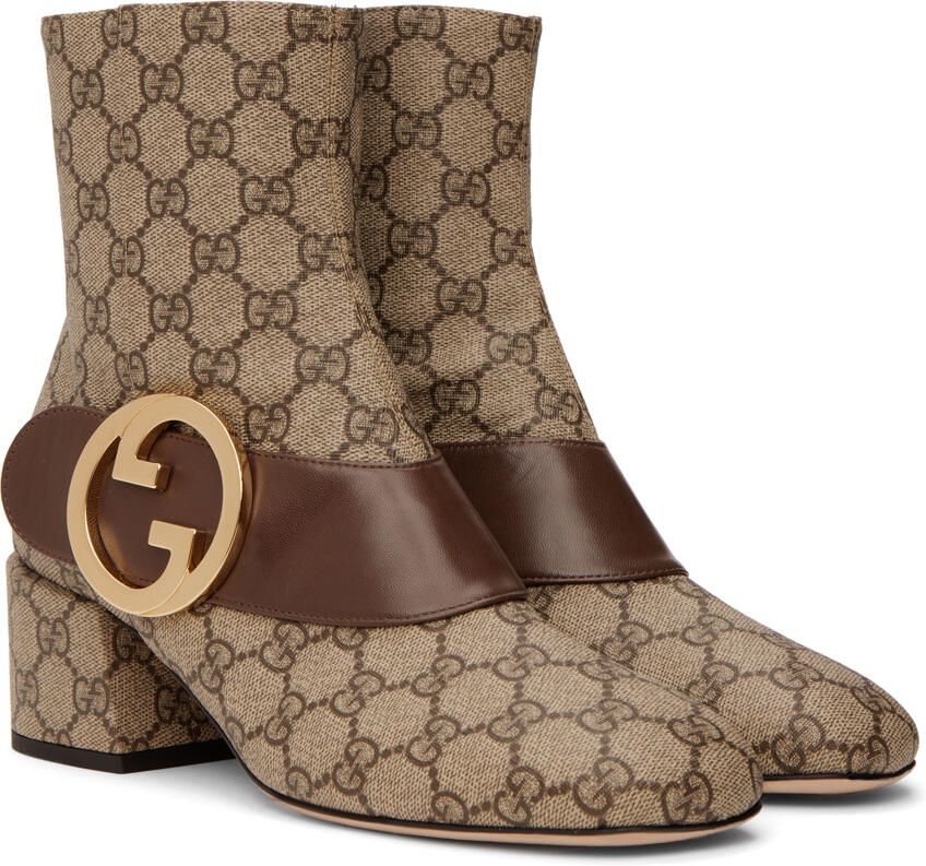 Gucci Beige Interlocking G Blondie Boots