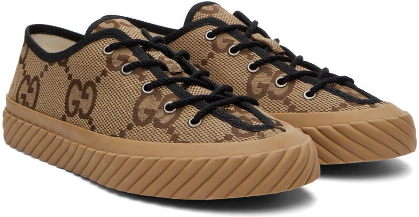 Gucci Beige Maxi GG Sneakers - Picture 2