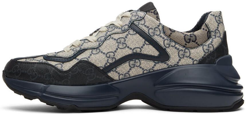 Gucci Beige Rhyton Sneakers - Picture 3