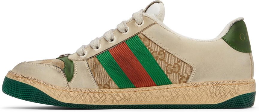 Gucci Beige Screener GG Sneakers - Picture 3