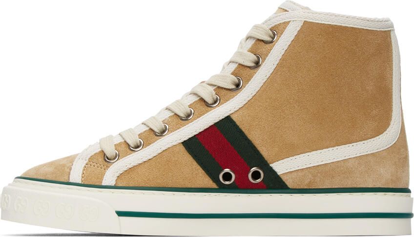 Gucci Beige Suede ' Tennis 1977' High-Top Sneakers - Picture 2