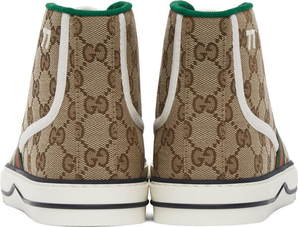 Gucci Beige ' Tennis 1977' High-Top Sneakers - Picture 4
