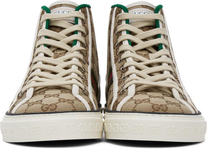Gucci Beige ' Tennis 1977' High-Top Sneakers - Picture 3