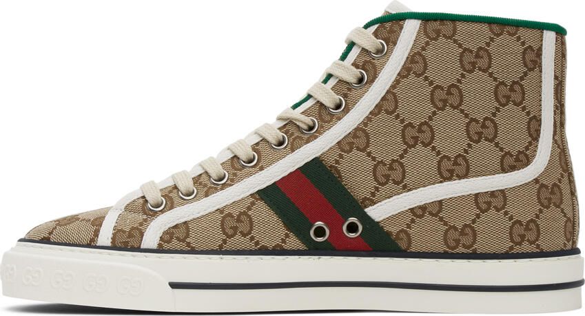 Gucci Beige ' Tennis 1977' High-Top Sneakers - Picture 2