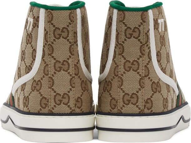 Gucci Beige ' Tennis 1977' High-Top Sneakers - Picture 4