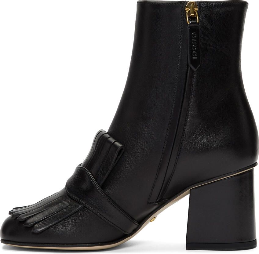 Gucci Black Double G Ankle Boots