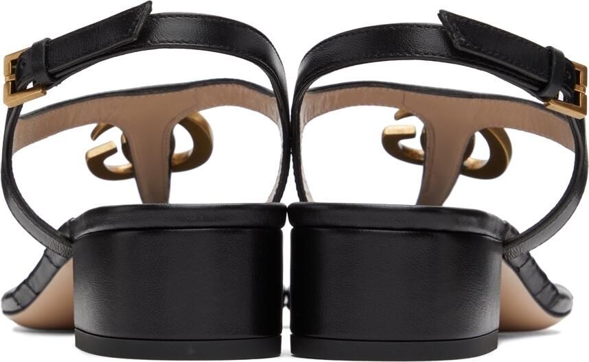 Gucci Black Double G Marmont Flat Sandals