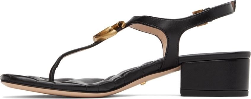 Gucci Black Double G Marmont Flat Sandals - Picture 3