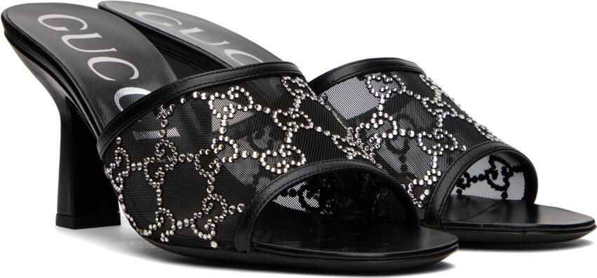Gucci Black GG Heeled Sandals - Picture 2