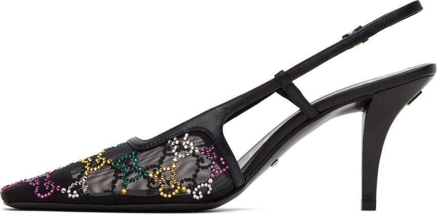 Gucci Black GG Heels - Picture 3