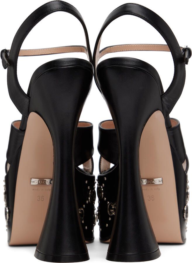 Gucci Black GG Janaya Heeled Sandals - Picture 5