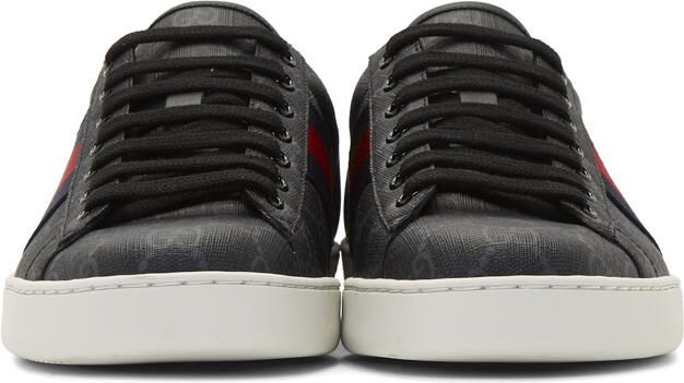Gucci Black GG Supreme Ace Sneakers - Picture 3