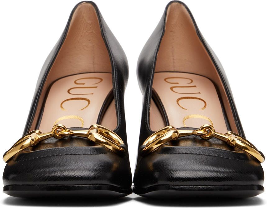 Gucci Black Horseback Mid Heels - Picture 5