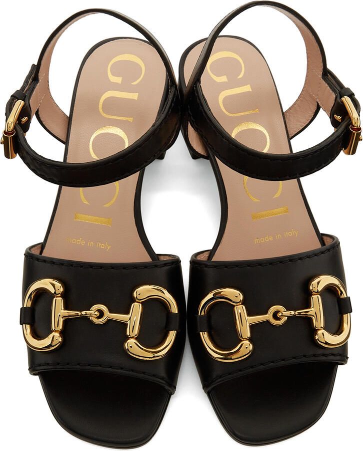 Gucci Black Horsebit Flat Sandals