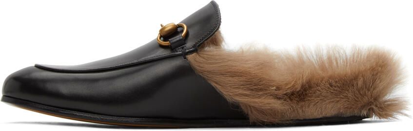 Gucci Black Horsebit Princetown Slip-On Loafers - Picture 2