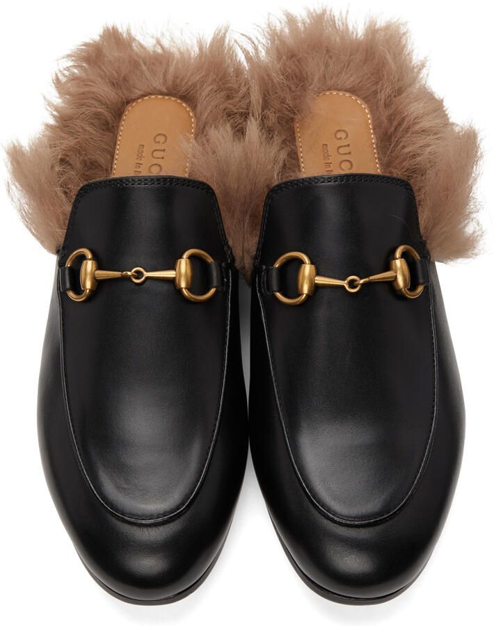 Gucci Black Horsebit Slip-On Princetown Loafers
